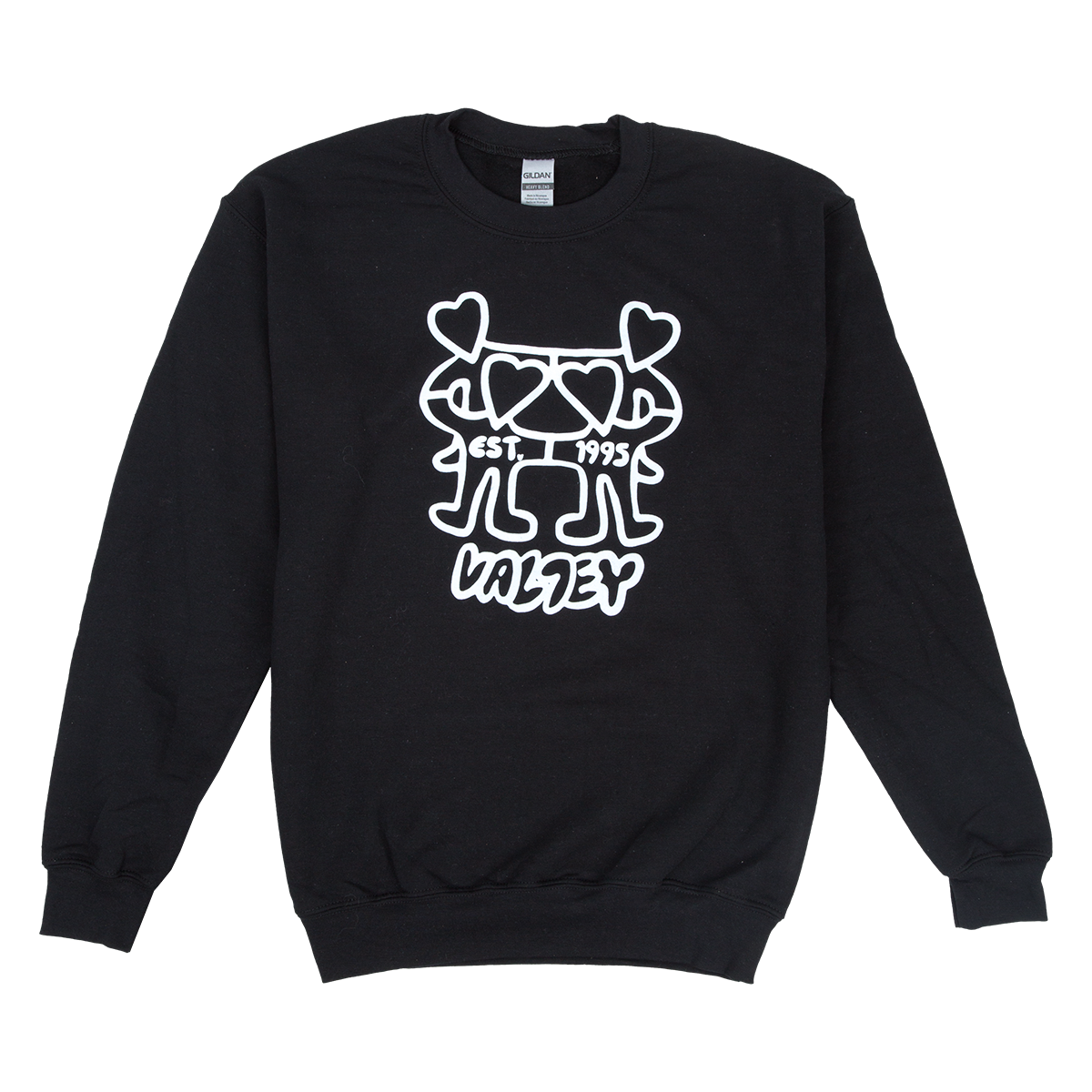 Heart circle black crewneck Valley