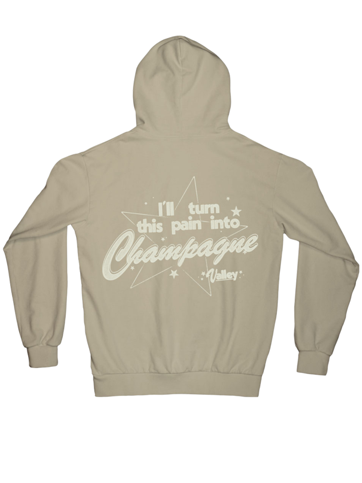 Shooting star I'll turn this pain into champagne tan hoodie back Valley 